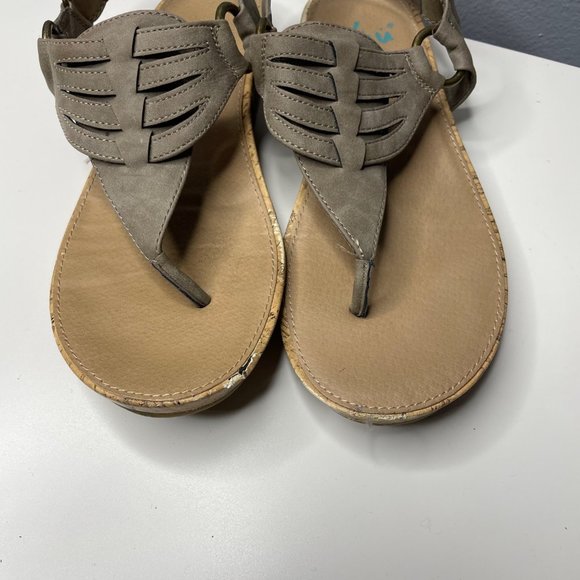 YUU taupe thong cork wandey sandals size 9 - Picture 2 of 8